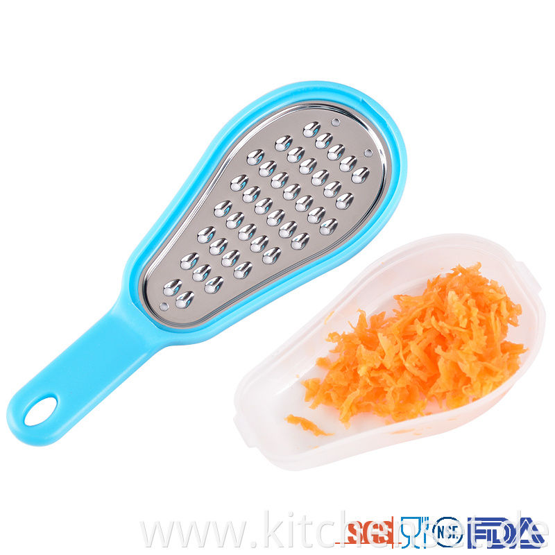 stainless steel food plastic grater with storage